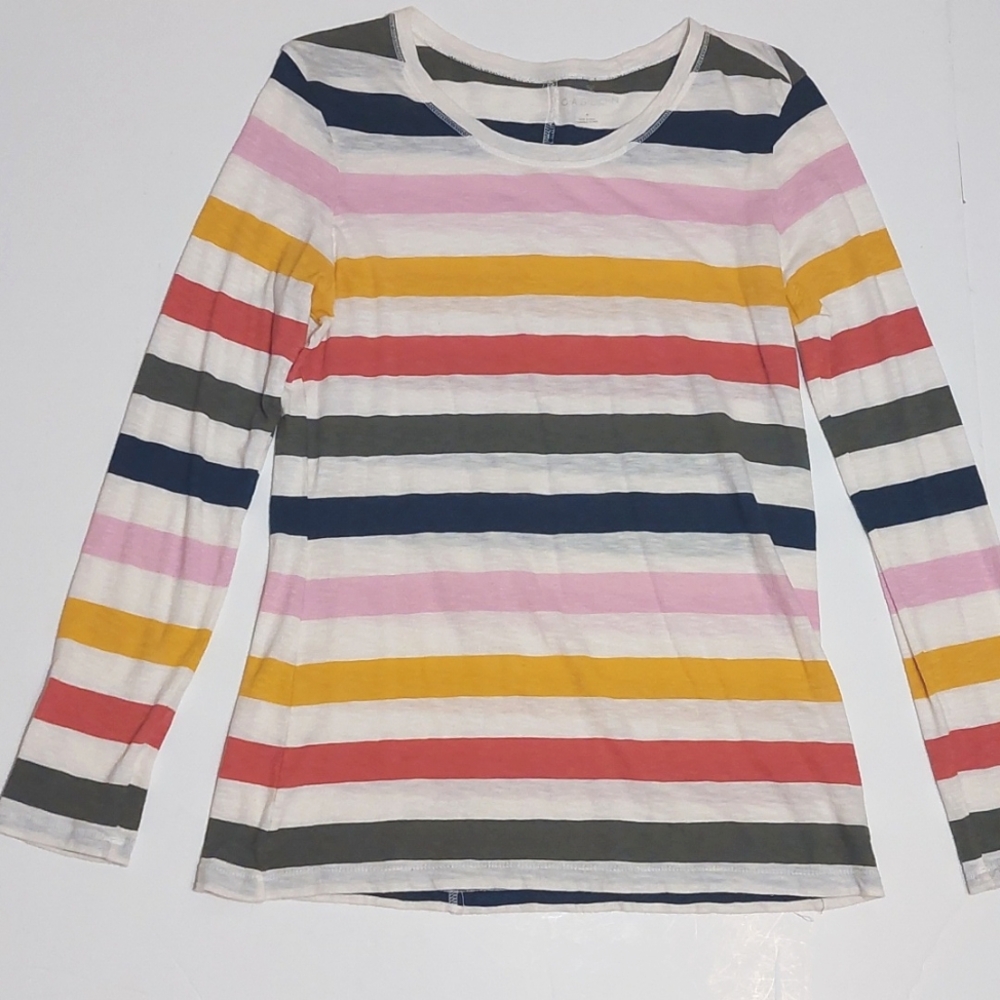 Nordstrom Caslon Rainbow Striped Tee, size M